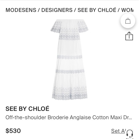 See by Chloe 530$ retail! on/off shoulder tiered maxidress, size 36 ( small) - Picture 2 of 10